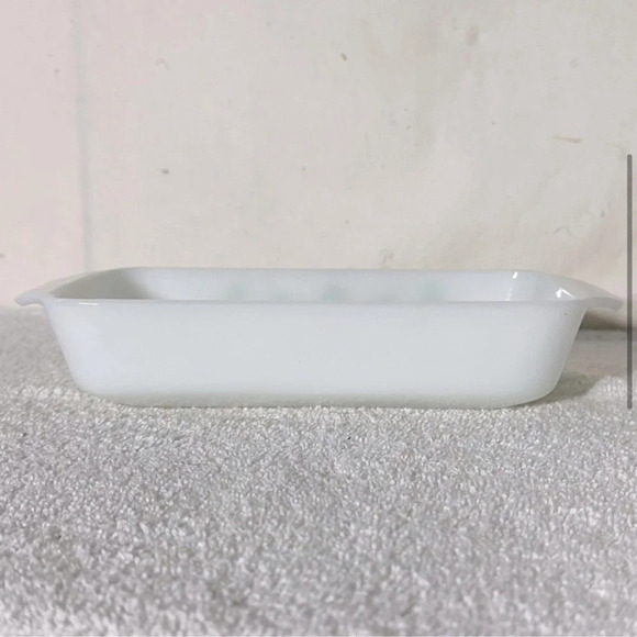 Vintage Milk Glass Green Daisy Flower Loaf  Pan - Picture 5 of 11